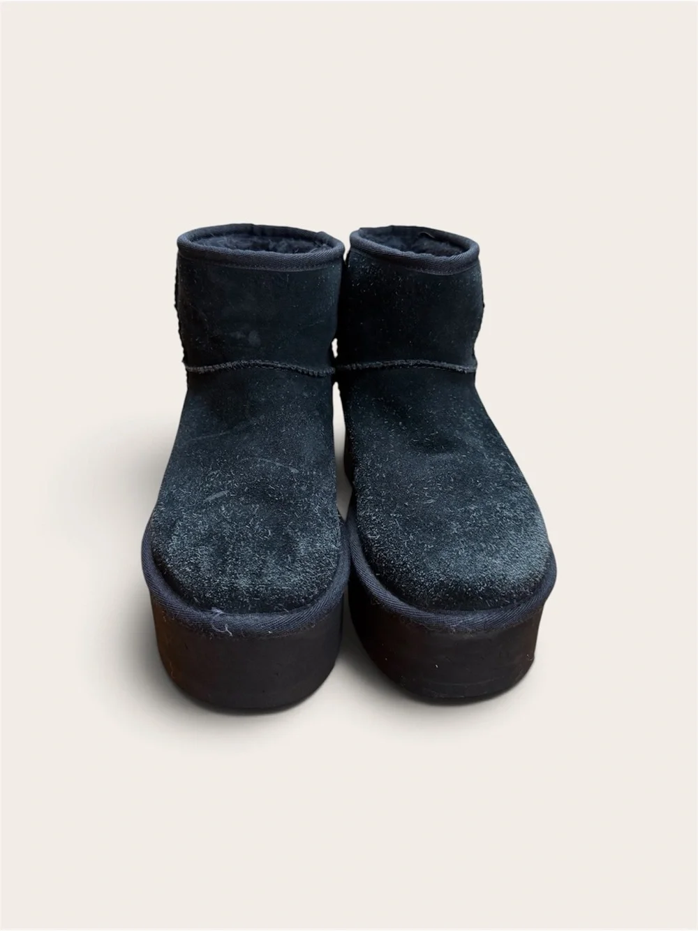 UGG Black Platform Suede Ankle Boot